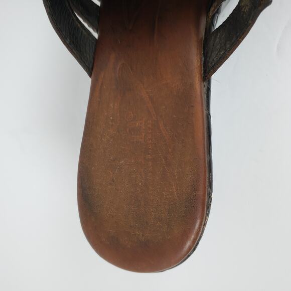 Born Ledisi Womens Size 10.5 Brown Leather Slip On Slide Platform Sandals - Picture 10 of 14